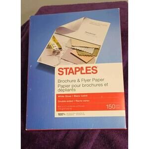 Staples Gloss White Brochure & Flyer Paper Double-sided 150 Qty 8.5x11" Inkjet